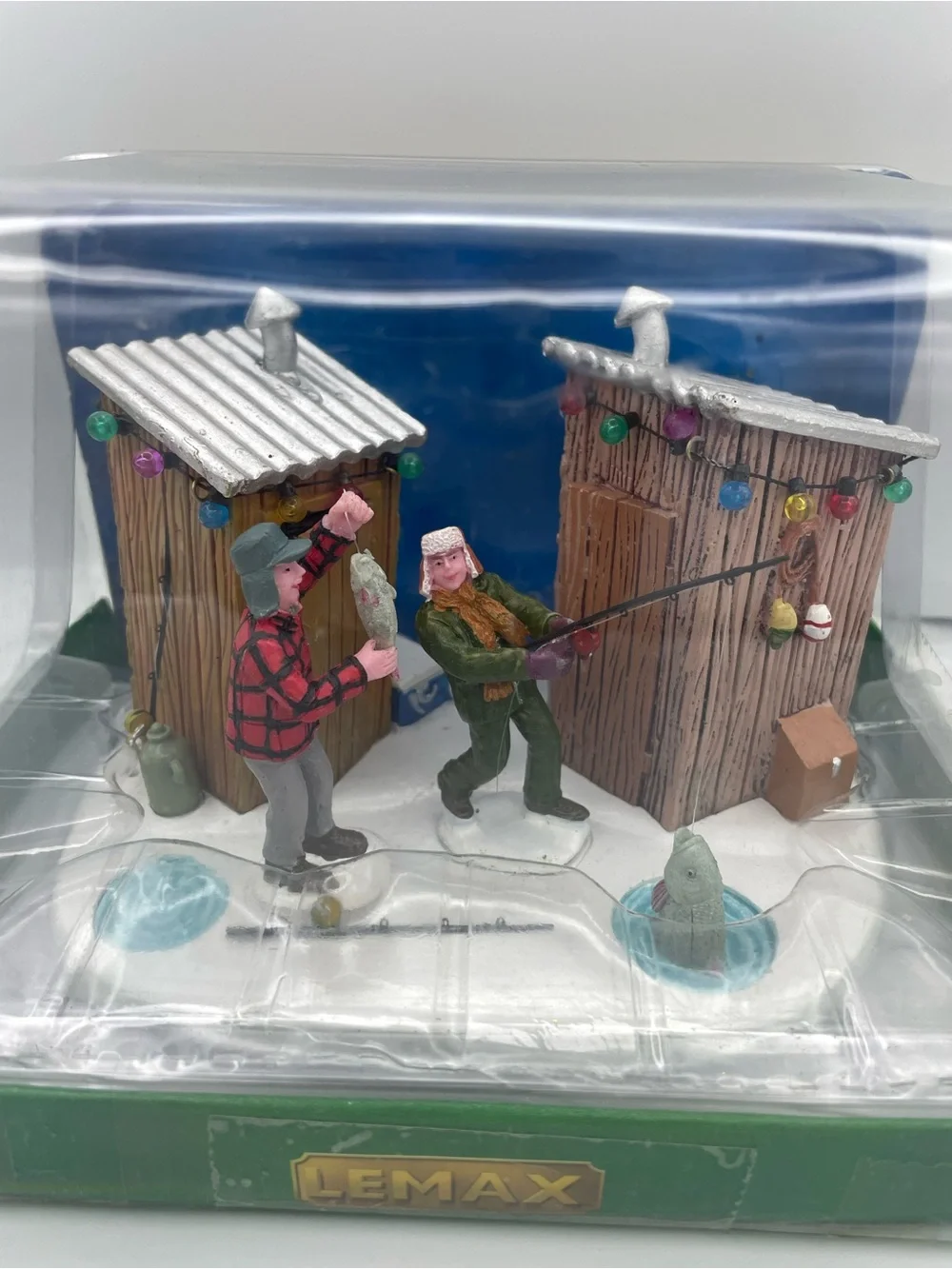 Lemax holiday village ice fishing porcelain decoration
